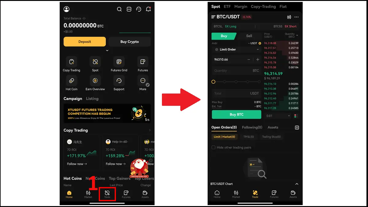 1- ورود به معاملات اسپات در صرافی XT با مویابل