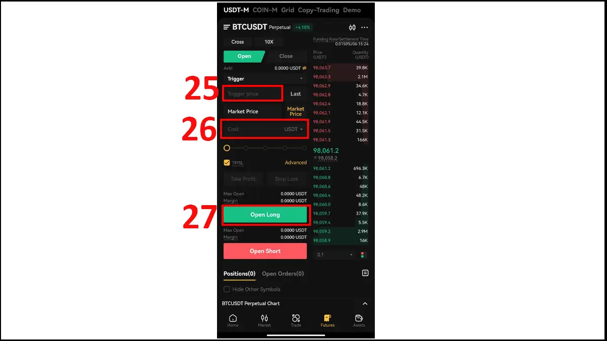 10- سفارش خرید تریگر در صرافی XT