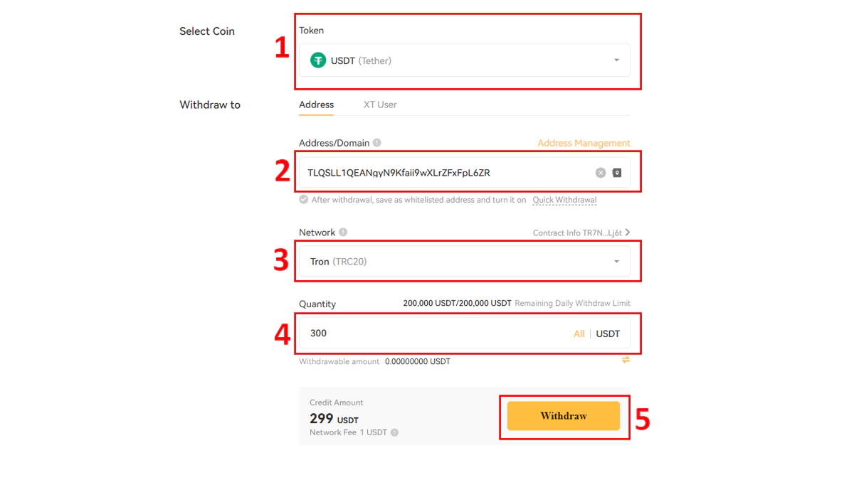 xt مراحل انتقال پول در صرافی